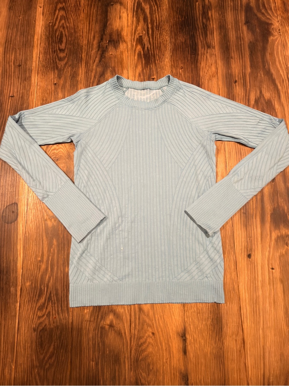 lululemon athletica Light Blue Ribbed Long Sleeve Crew